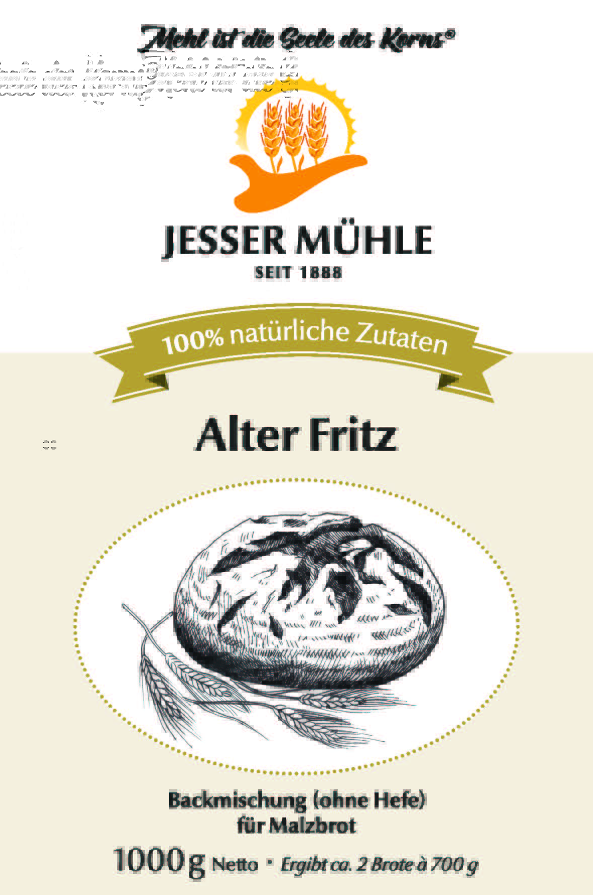Jesser Mühle Backmischung Alter Fritz